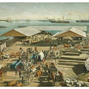 Disembarkation of the American at Ponce, Puerto Rico, 27th July 1898 (oil on canvas)