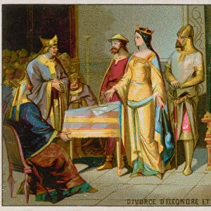 The Divorce of Eleanore of Aquitaine and Louis VII (chromolitho)
