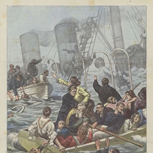 The Dramas Of The Sea, The Shipwreck Of The Wallawalla Steam Loaded With Gold Diggers From The Klondike (Colour Litho)