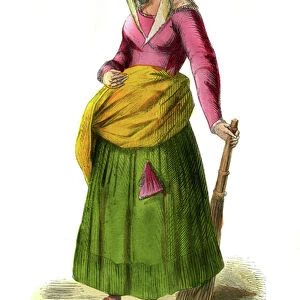 Dutch peasant - female costume from 15th century