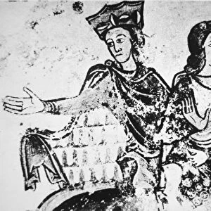 Eleanor of Aquitaine with a riding companion (mural)