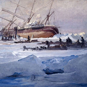 The Endurance Crushed in the Ice of the Weddell Sea, October 1915, (oil on canvas)