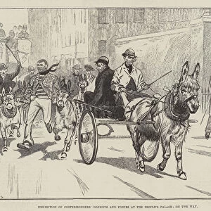 Exhibition of Costermongers Donkeys and Ponies at the Peoples Palace, on the Way (engraving)