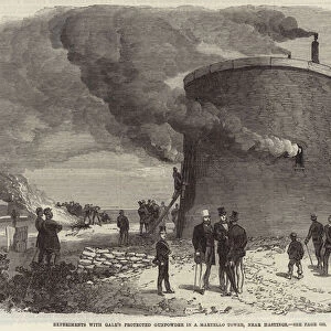 Experiments with Gales Protected Gunpowder in a Martello Tower, near Hastings (engraving)