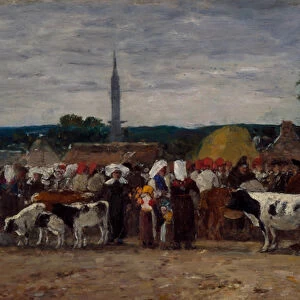 Fair in Brittany, 1874 (oil on panel)
