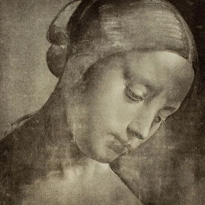 Feminine head, drawing by Leonardo da Vinci. Gabinetto dei Disegni e delle Stampe, Uffizi Gallery, Florence