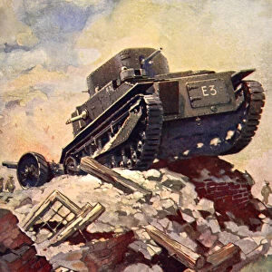 A First World War Tank (colour litho)