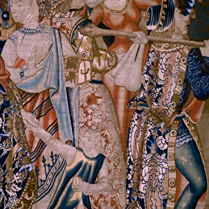 Flemish tapestry. Passing the red Sea (Paso del Mar Rojo). Ca 1490. Detail