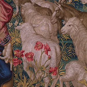 Flemish tapestry. Series The Foundation of Rome: Faustulus meets Romulus and Remus. Cartoonist Barend van Orley (?). Brussels manufacture. 1525-1530. Detail