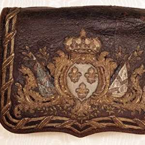French infantry leather cartridge pouch, taken at the Battle of Dettingen, 1743 (leather)