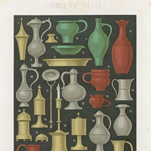 Furniture and various objects of the 12th and 13th centuries (chromolitho)