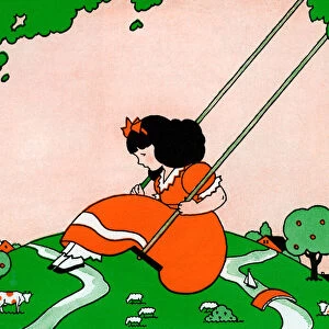 Girl on a Swing, 1932 (screen print)