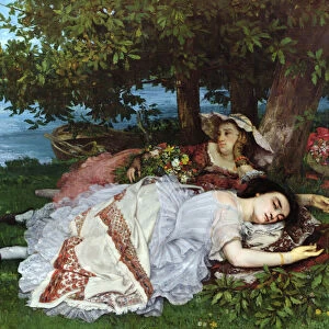 Girls on the Banks of the Seine, 1856-57 (oil on canvas)