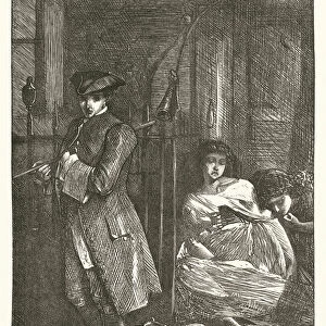 Goldsmith wandering among the streets of the great, cold, wicked city (engraving)