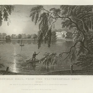 Gosfield Hall, from the Weathersfield Road, Essex, the Seat of E G Barnard, Esquire (engraving)