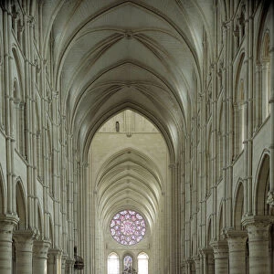 Gothic art: view of the choir and rosette of the Cathedrale Notre-Dame (Notre Dame