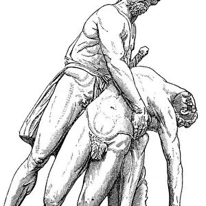 In Greek mythology, Menelaus was a king of Mycenaean Sparta, shown here with the body of Patroclus