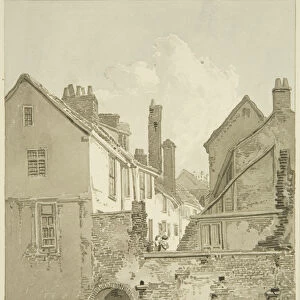 Greyhound Court, Lewins Mead, 1821 (pencil & w / c on paper)