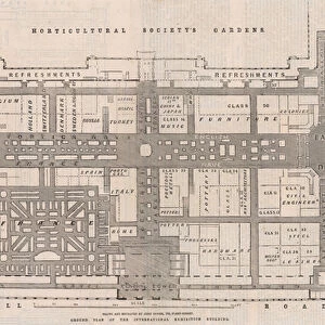 Ground plan of the International Exhibition Building (engraving)