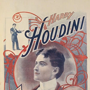 Harry Houdini, King of Cards, 1895 (colour lithograph)