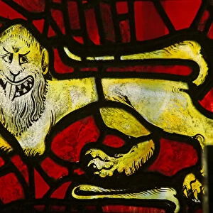 Heraldic lion (stained glass)