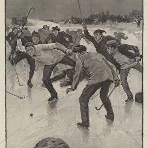Hockey on the Ice in America, a Shot for Goal (engraving)