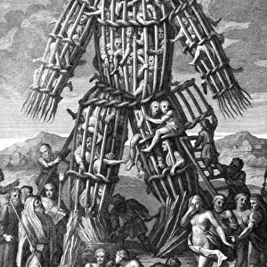 A Huge Colossus made of Osier Twigs, in which Men were burnt alive in Honour of the Gods