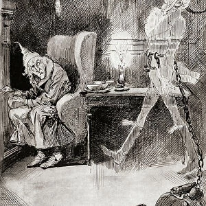 Illustration for A Christmas Carol from The Christmas Books by Charles Dickens, 1910 (engraving)