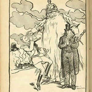 Illustration of Jeanniot (1848-1934) in Le Lire, 1900-3-24 - The God of Armels - War, Germany Prussia, War of the Boers - God, William II, Krueger