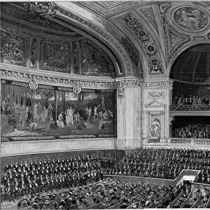 Inauguration of the new Sorbonne in 1889: the grand amphitheatre during the ceremony