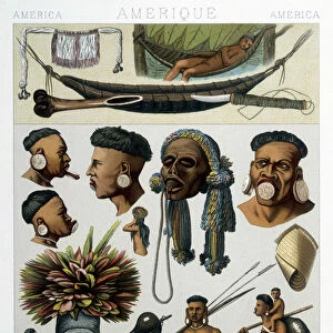 Indigenous people of Brazil and Paraguay. Illustration in "