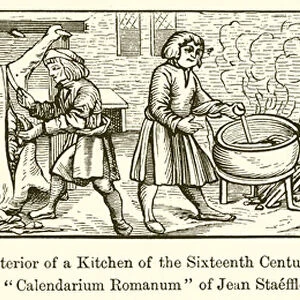 Interior of a Kitchen of the Sixteenth Century (engraving)