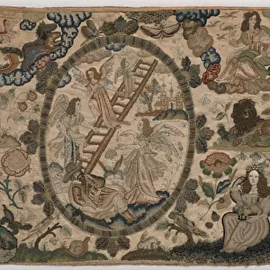 Jacobs Ladder, raised silk embroidery, c. 1660 (silk embroidery)