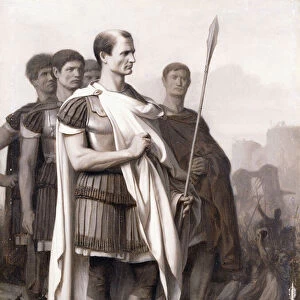 Julius Caesar and his Staff, (oil on panel)