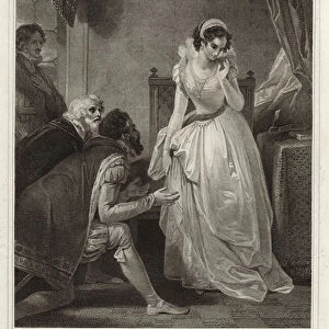 Lady Jane Grey declining the crown (engraving)