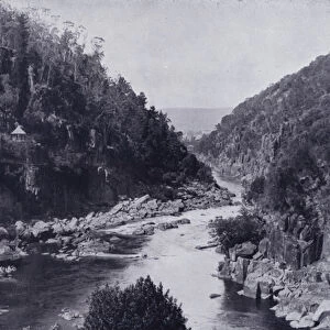 Launceston: The Cataract Gorge from the Refreshment Rooms (b / w photo)