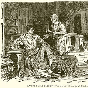 Lawyer and Client. --The Study (engraving)