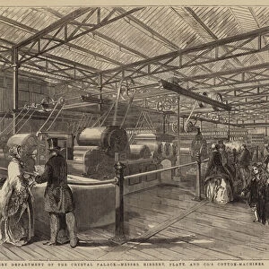 The Machinery Department of the Crystal Palace, Messers Hibbert, Platt and Companys Cotton-Machines (engraving)