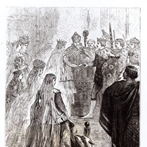 Marriage of Edward II (1284-1327) and Isabella of France (1292-1358) (engraving)