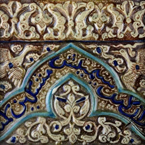 Moulded frieze tile made for the palace of the Mongol Sultan Abaqa Khan, c