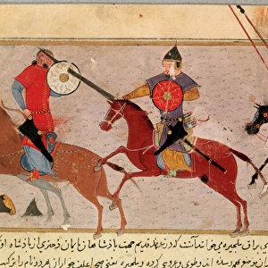 Ms Pers. 113 f. 29 Genghis Khan (c. 1162-1227) Fighting the Tartars