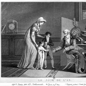 New Years Day, 1807 (engraving) (b / w photo)