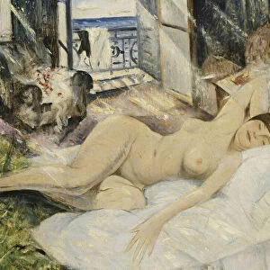 Nude on a Bed, South of France, (oil on canvas)