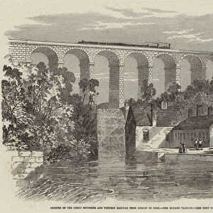 Opening of the Great Southern and Western Railway from Dublin to Cork, the Monard Viaduct (engraving)