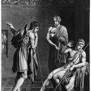 Orestes and Pyrrhus, illustration from Act I Scene 2 of Andromaque by Jean Racine