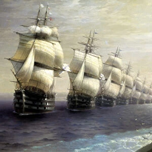 Parade of the Black Sea Fleet in 1849, 1886 (oil on canvas)