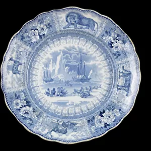 Plate. Raised front view, c.1840 (earthenware)
