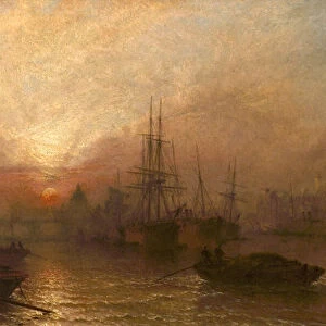 The Pool of the Thames, over Londons Silent Highway, 1890 (oil on canvas)