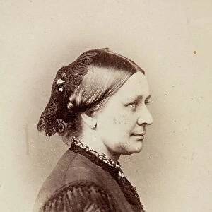 Portrait of Clara Schumann, 1860s (b/w photo)