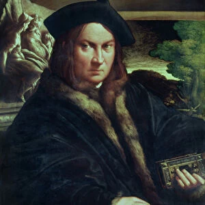 Portrait of a gentleman wearing a beret (oil on canvas)
